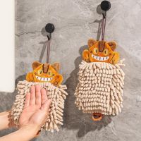 Cartoon Animal Cat Hand Towel Microfiber Absorbent Fast Drying Sponge Plush Wipe Handkerchief Kitchen Bathroom Terry Hair Towels