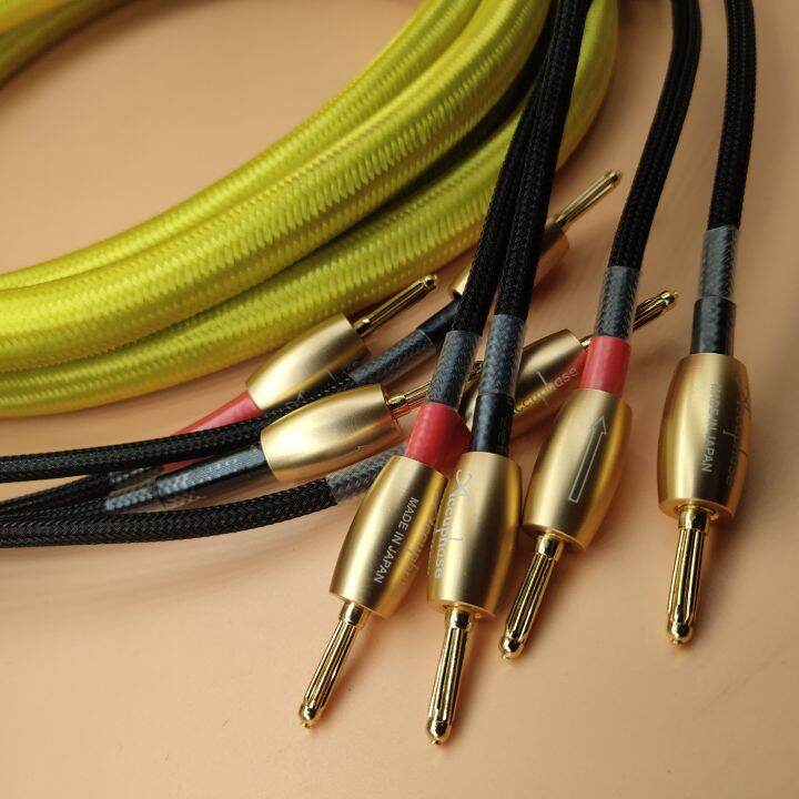 Accuphase High fidelity speaker cable 4 in 4 out 24K Gold Plated banana