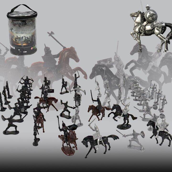 52-pcs-bag-medieval-cavalry-war-horse-model-roman-ancient-medieval-warrior-model-toys