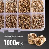 Female Brass Insert Nuts Assortment Kit M2 M2.5 M3 M4 M5 M6 Threaded Embedment Thread Knurled Nut Injection Inserts 150/1000pcs