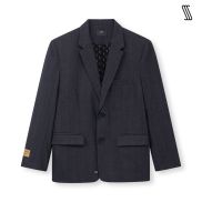 Áo blazer khoác nam nữ SSSTUTTER cúc hàng đơn form regular fit 2 màu xám