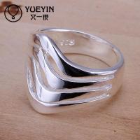 Silver plated rings for women wedding party fashion jewelry Classic Anniversary water ripple shape unisex couple ring for lovers