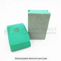 DIATOOL 2pcs Dotted Electroplated Diamond Hand Polishing Pad 90X55MM Hard Foam-Backed Hand Pad