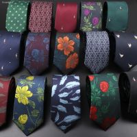 ❃◐❀ Novelty Mens Tie Floral Feather Elk Geometric Patten Red Blue Neckties Leisure Business Daily Wear Cravat Wedding Party Gift