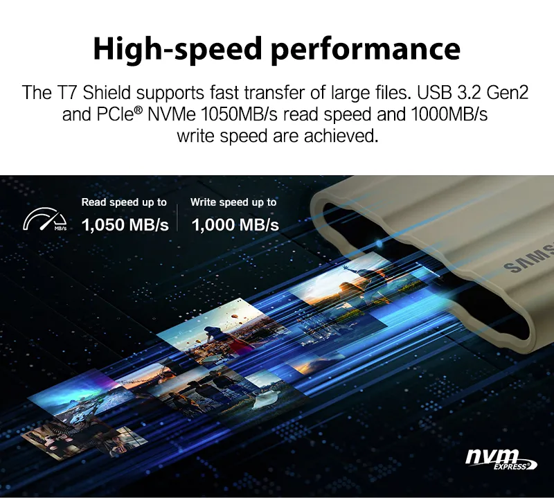 Samsung T7 portable NVMe ssd 1TB 500GB 2TB Shield 4TB External