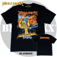 Blaxroxx เสื้อวง ลิขสิทธิ์แท้ MEGADETH® (MGD005) เสื้อยืด เสื้อสกรีนลาย เสื้อวินเทจ