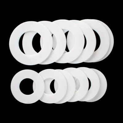 10pcs White PTFE Flat Washer Gasket Spacer Sealing O Ring For Pressure Gage 2mm Thick ID 6 8 10 11 12 14 15 16 18 19 20 22-100mm Gas Stove Parts Acces
