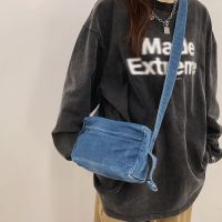 Tas wanita Denim kecil 2023 tas Messenger Y2K tas tangan harian tas selempang bahu Jeans tas Eco tas kanvas belanja Korea Ins