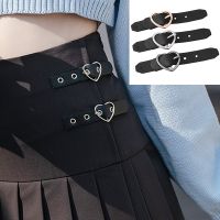 【cw】 Ins Hot Detachable Adjustable Leather Buckle Pleated Skirt end Cuff Decoration Accessories