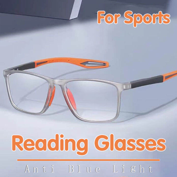 +100 to +400 Men's Sports Reading Glasses Anti Slip Fashion Glasses Anti Blue Light Presbyopia