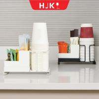 HJKL เหล็กคาร์บอนสตีล ชั้นวางถ้วย โลหะสำหรับตกแต่ง เครื่องจ่ายถ้วย สร้างสรรค์และสร้างสรรค์ กล่องเก็บถุงชา สำหรับบ้าน