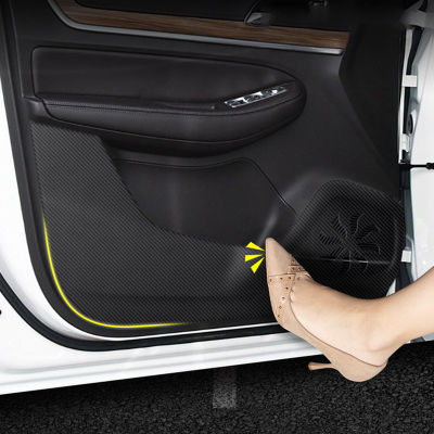 ประตูรถ Anti Kick Pad คาร์บอนไฟเบอร์หนัง Anti Dirt สติกเกอร์ป้องกันอุปกรณ์เสริมสำหรับรถยนต์ MG RX8 2018-2021 2022 2023