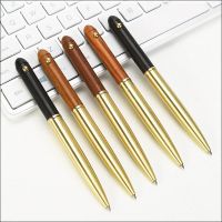 Luxury Wood Ballpoint Pen Business Gifts metal copper Gel ink Pen Writing Office School Supplies Stationery 0.5mm Pens