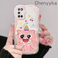 เคส Chenyyka สำหรับ OPPO A52 A72 A92เคส4G ลายการ์ตูนมอนสเตอร์น่ารักดีไซน์ใหม่เนื้อครีมขอบคลื่นนุ่มเคสมือถือกันกระแทกแบบใสปลอกโปร่งใสลายกล้องถ่ายรูปเรียบง่ายอ่อนโยนฝาครอบป้องกัน