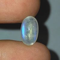 พลอย หลังเบี้ย มูนสโตน มุกดาหาร เหลือบ ฟ้า น้ำเงิน ธรรมชาติ แท้ ( Natural Blue Flash Moonstone ) หนัก 3.26 กะรัต