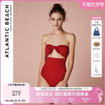 Atlanticbeach 21 Years New Fashion Swimsuit Womens Summer Cover Belly Slimming Ins Wind Fairy Fan One-Piece Swimsuit