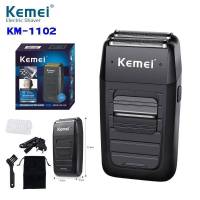 Kemei​ เครื่องโกนหนวดแบบไร้สายใบมีดแฝดลูกสูบเครามีดโกน 2in1​ โกนหนวด &amp;​ กันจอน เครื่องโกนหนวดไฟฟ้า เครื่องโกนหนวดแบบชาร์จ​ไฟ รุ่น Km-110