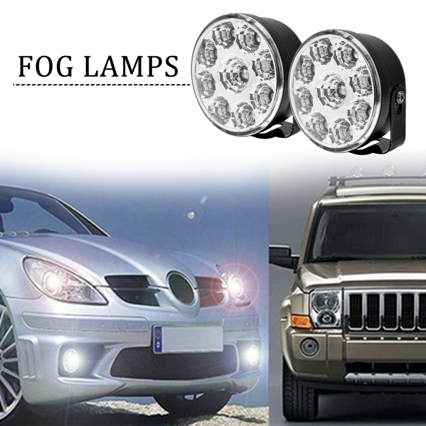 9LED Car Daytime Running Light Assembly 12V Auto DRL Fog Day Light Car Accessories 2pcs Car Daytime Running Lights 