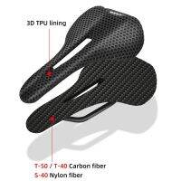 ZEIUS เบาะคาร์บอนไฟเบอร์พิมพ์ลาย3D,เบาะนุ่มพิเศษระบายอากาศได้สวมใส่สบายเบามากอุปกรณ์เสริมจักรยานเสือภูเขา
