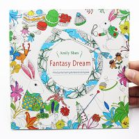 【Popular】 1PCS 24หน้า Fantasy Dream English Edition ระบายสีสำหรับเด็กบรรเทาความเครียดฆ่าเวลาวาดภาพวาด Book