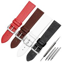 【CHUYANG SHOP】    Lizard Pattern Genuine Leather Watchband 10 12 14 16Mm 18 20Mm Watch Bracelet Thin Ladies Strap Simple Stylish Wristwatches Band