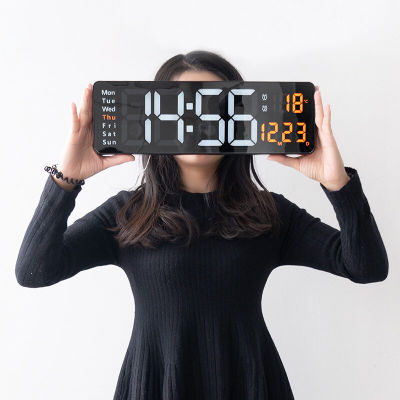 2023 ฟังก์ชั่นหน้าจอขนาดใหญ่ Lcdclk นอร์ดิกนาฬิกาดิจิตอลห้องนั่งเล่นที่เรียบง่ายนาฬิกาแขวนนาฬิกาแขวน