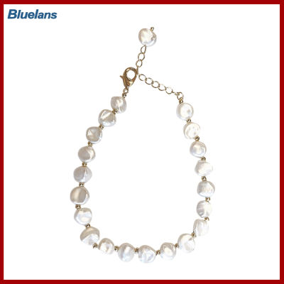 Bluelans®ผู้หญิง Baroque Faux Pearl Charm โซ่ข้อมือแบบปรับได้กำไลข้อมือของขวัญเครื่องประดับ