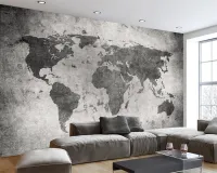 Custom wallpaper European retro nostalgia world map Cement Wall Bar Cafe shop restaurant murals 3d wallpaper for walls painting