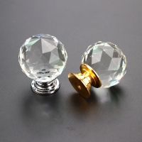 【LZ】☋✚☌  20mm 30mm 40mm 50mmCrystal Ball Design Clear Crystal Glass Knobs Cupboard Drawer Pull Kitchen Cabinet Wardrobe Handles Hardware