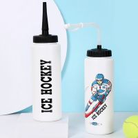 1000ML Ice Hockey Water Bottle Portable High Capacity Water Bottle Football Lacrosse Bottle Classic Design Sports Bottle A