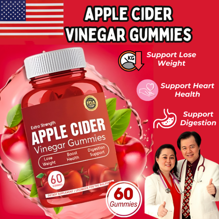 Apple Cider Vinegar Gummy For Weight Loss And Detox Slimming 60 Gummies Vitamins Gummies 8277