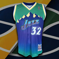 เสื้อบาส เสื้อบาสnba Utah Jazz ยูธาห์ แจ๊ส #BK0114 รุ่น Classic Karl Malone #32 ไซส์ S-3XL