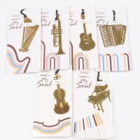 6Pcs/set Vintage Music Instruments Piano Guitar Trumpet Golden Metal Bookmarks Paper Clips for Kids Gift School Stationery