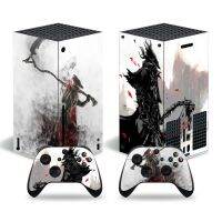 สติกเกอร์ป้องกันฝุ่นสำหรับ Xbox ซีรีส์ X เกม Bloodborne PVC คอนโซลสติ๊กเกอร์ฝาครอบผิวไวนิลคอนโซลแบบ DualSense คอนโทรลเลอร์