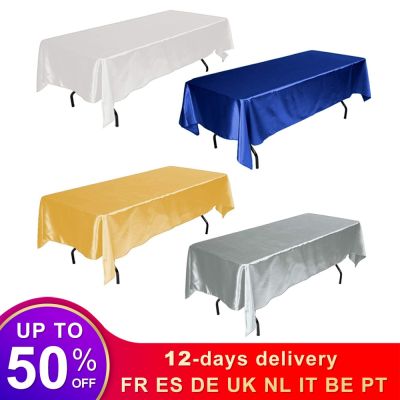 Rectangle Satin Tablecloth Table Cloth Overlays Wedding Christmas Baby Shower Birthday Events Banquet Decor Home Dining Table