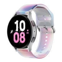 สายนาฬิกาข้อมือซิลิโคน สีสันสดใส แบบเปลี่ยน สําหรับ Samsung Galaxy Watch 4 5 Pro 40 มม. 44 มม. 45 มม. Classic 42 มม. 46 มม. 【QYUE】