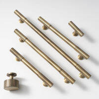 【CW】Antique Bronze ss Cabinet Handle and Knob Linear Knurled Solid ss Drawer Knobs T Bar Bedroom Kitchen Cupboard Hardware