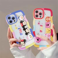 ARIZINO เคสสำหรับ VIVO V25 V23 5G Y22 Y21 T1X Y33S Y33T Y11 Y12 Y12S Y20 Y15 Y17 Y12A Y76 5G Y20S Y11S Y20A Y20i Y91C Y1S V20 Pro หยักรูปแบบการ์ตูนวินนี่เดอะพูห์ Mickey Mouse ซิลิโคนเคสโทรศัพท์