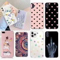 ♘☎◐ Sprawa dla Apple iPhone 11 Pro 6 6s 7 8 Plus X XR XS Max SE 2020 5 5S Cartoon miłość serce miękka okładka dla iphone 11 TPU powrót przypadki