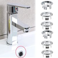 6pcs Sink Overflow Ring Kitchen Bathroom Sink Hole Round Overflow Cover Basin Trim Overflow Drain Cap Covers