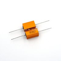 2PCS RX24 5W 200R 200RJ Power Metal Shell Aluminium Gold Resistor Power Resistance Golden Heat Sink Resistor 5Watt 200 ohm