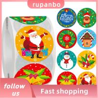 RUPANBO039392692 ป้ายกระดาษปิดผนึก สติกเกอร์คริสต์มาส ถุงขนม ป้ายบรรจุภัณฑ์ สติกเกอร์กล่องบรรจุ ของใหม่ กาวในตัว สติกเกอร์ป้ายมนุษย์หิมะ คริสมาสต์