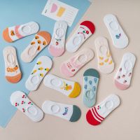 Spring Summer Thin Cotton Socks Lovely Girls Heart Shallow Mouth Non-slip Invisible Breathable Boat Socks Sports Socks Women