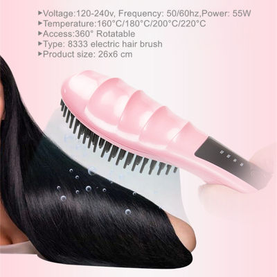 Hair Straightener Ceramic Electric Hair Brush Hair Straightener Comb Straightening Straight Anion Moisturizing Styling Tool Care