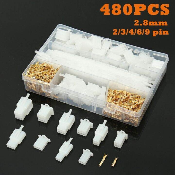 580PCS 2.8 mm 2/3/4/6/9 pin Autos Electrical Insulated Pin Wire Male