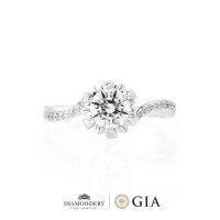 แหวนเพชรแท้ เซอร์GIA Twisted Solitaire Diamond Ring ( Diamond Ring )