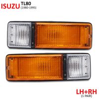 ไฟเลี้ยวหน้า ดวงบน ข้างซ้าย+ขวา 2 ชิ้น สีส้ม,ขาว สำหรับ Isuzu TL80 TL82 TL85 NPR NQR ELF ปี 1980-1995