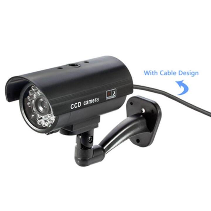 kerui-outdoor-fake-simulation-dummy-camera-cctv-home-surveillance-security-mini-camera-flashing-led-light-fake-camera-black