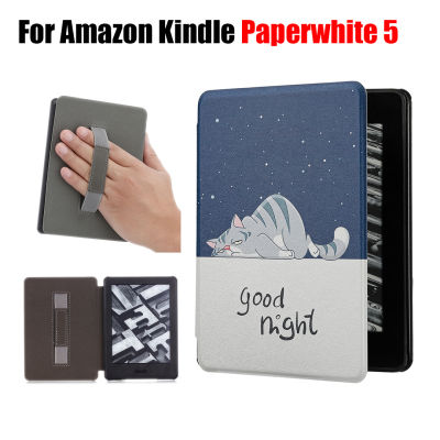 เคสแบบพับได้พิมพ์ลายสำหรับ Amazon Kindle Paperwhite 5ขนาด6.8นิ้วกระดาษขาว11th 11รุ่น KPW5เคสเครื่องอ่านอีถือด้วยมือ