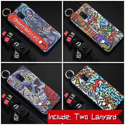 cover Graffiti Phone Case For Samsung Galaxy A6/A6 2018 Dirt-resistant Soft Case protective Shockproof Wrist Strap Soft